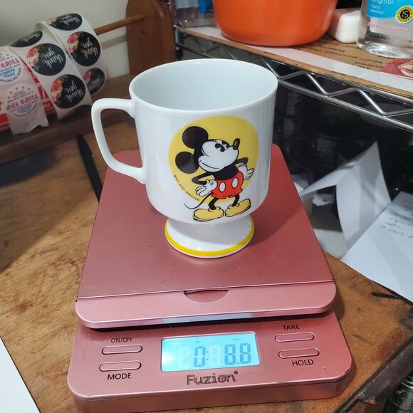 Vtg Walt Disney Mickey Mouse Pedestal 8 oz Ceramic Coffee Mug - Picture 9 of 9